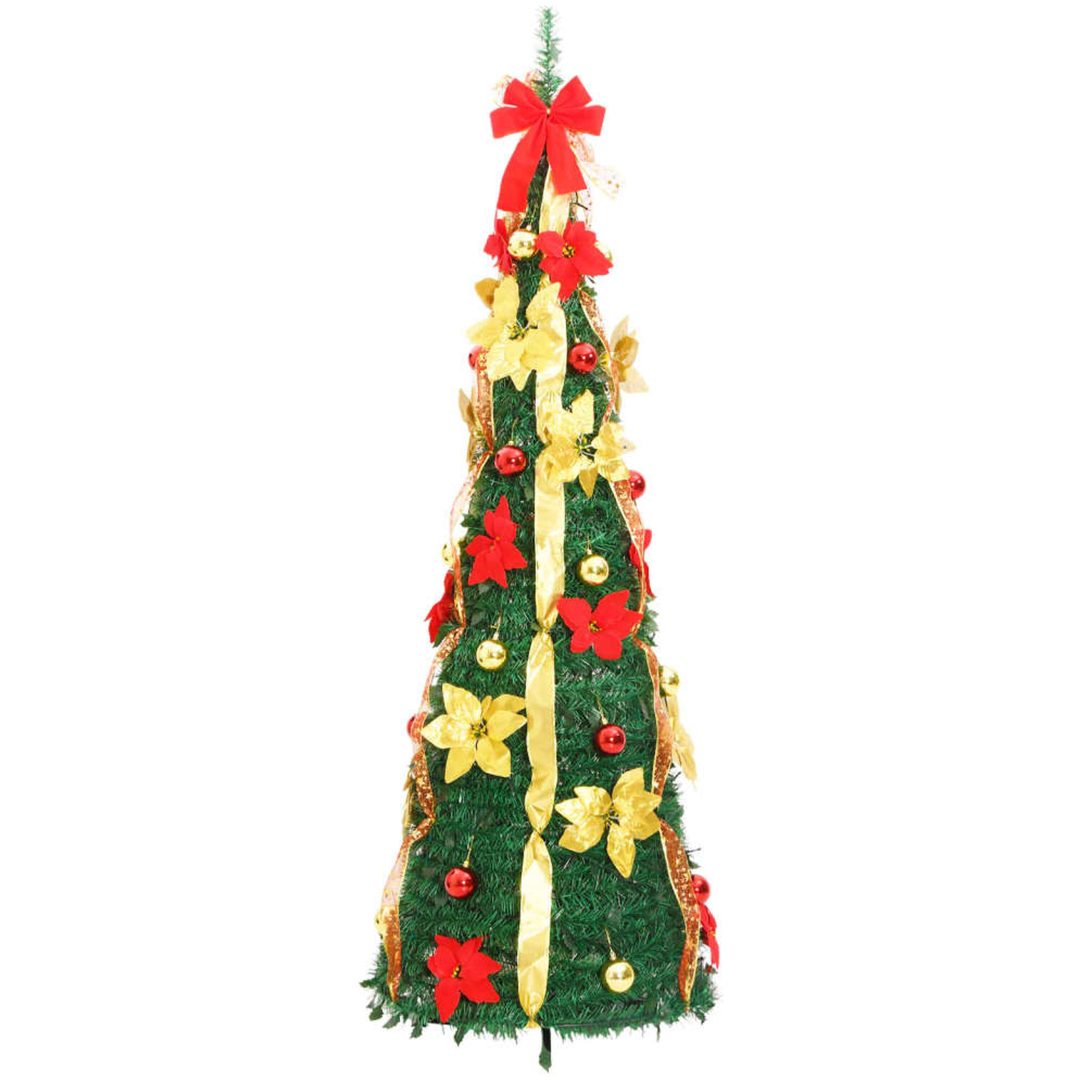 Plastgran pop-up 150 LED grön vidaXL 180cm – bild 5