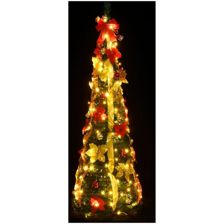 Plastgran pop-up 200 LED grön vidaXL 210 cm – bild 2