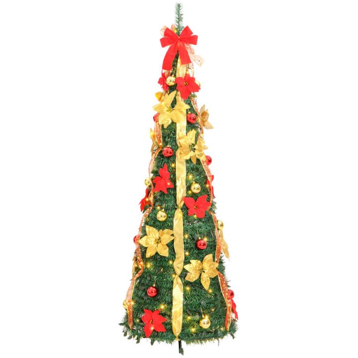 Plastgran pop-up 200 LED grön vidaXL 210 cm – bild 4