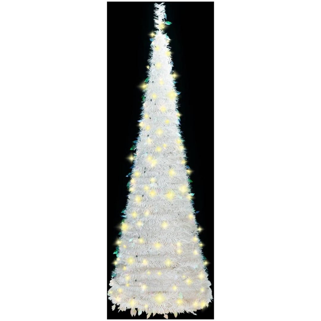 Plastgran pop-up 200 LED vit vidaXL 210 cm – bild 2