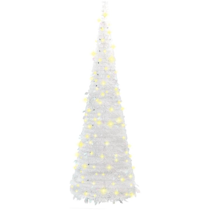 Plastgran pop-up 200 LED vit vidaXL 210 cm – bild 5