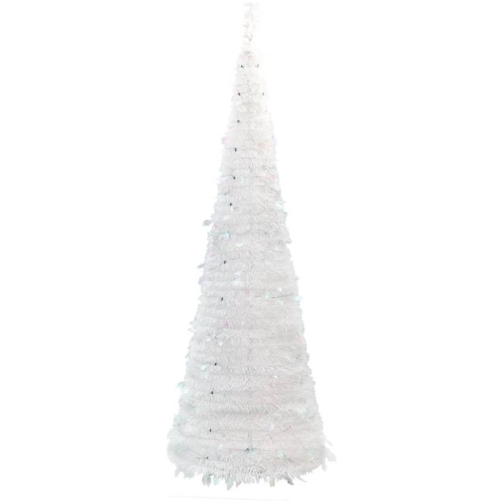 Plastgran pop-up 200 LED vit vidaXL 210 cm – bild 6