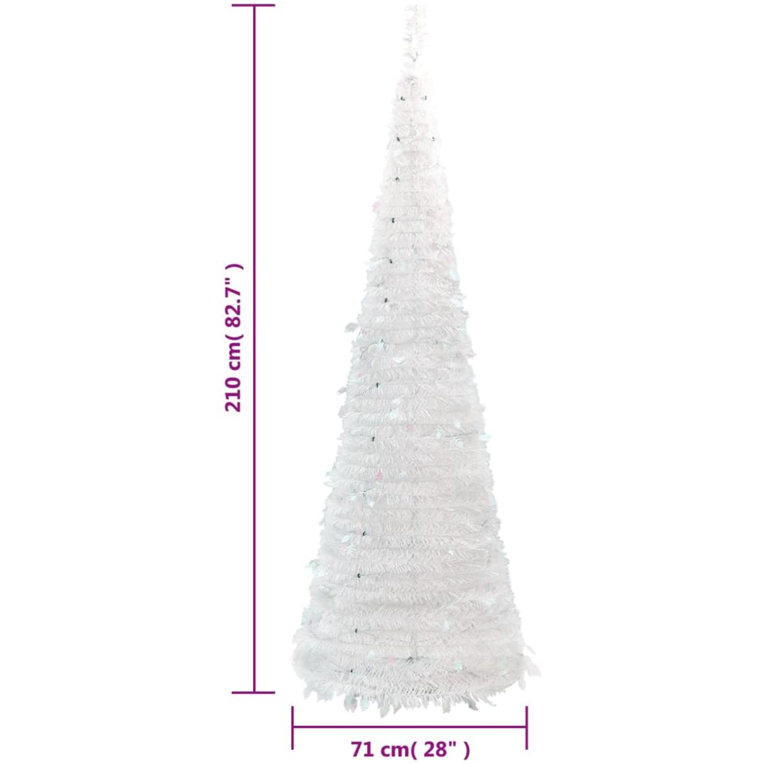 Plastgran pop-up 200 LED vit vidaXL 210 cm – bild 9