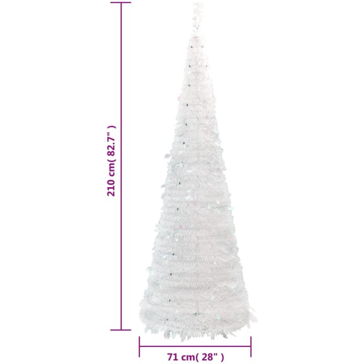 Plastgran pop-up 200 LED vit vidaXL 210 cm – bild 9