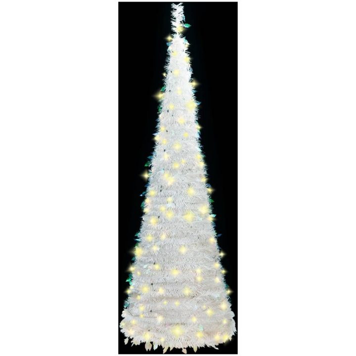 Plastgran pop-up 50 LED vit vidaXL 120 cm – bild 2