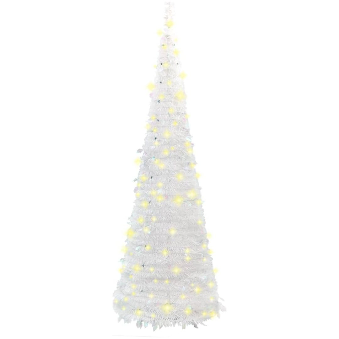 Plastgran pop-up 50 LED vit vidaXL 120 cm – bild 5
