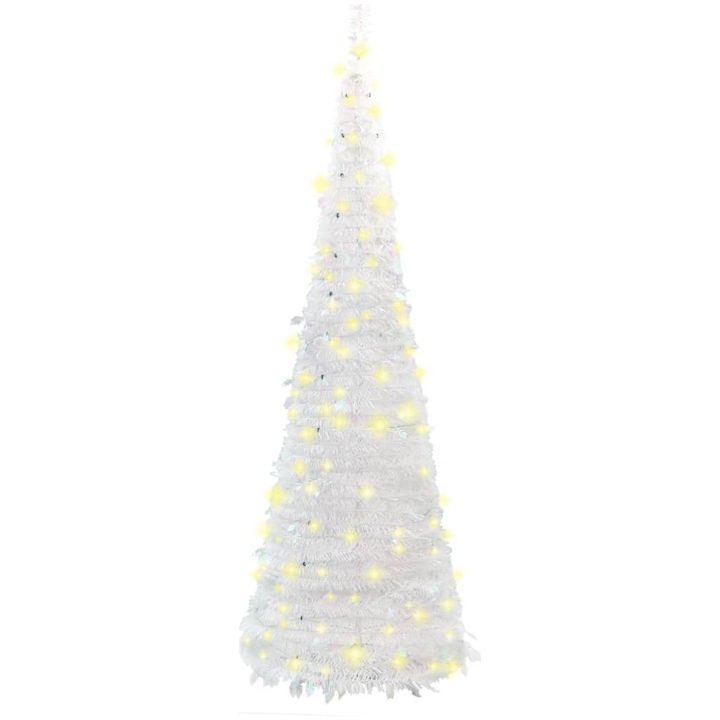 Plastgran pop-up 50 LED vit vidaXL 120 cm – bild 5