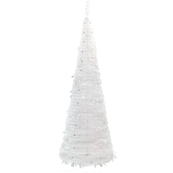 Plastgran pop-up 50 LED vit vidaXL 120 cm – bild 6