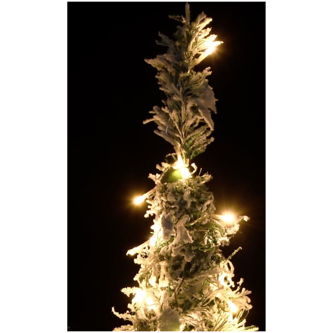Plastgran pop-up med snö 100 LED vidaXL 150 cm – bild 3