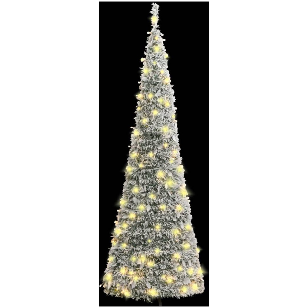 Plastgran pop-up med snö 150 LED vidaXL 180cm – bild 2