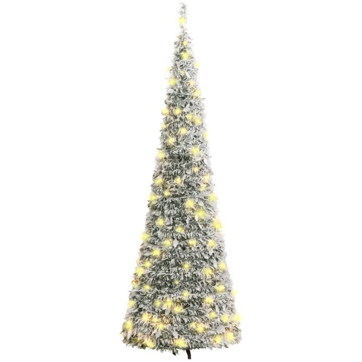 Plastgran pop-up med snö 150 LED vidaXL 180cm – bild 5