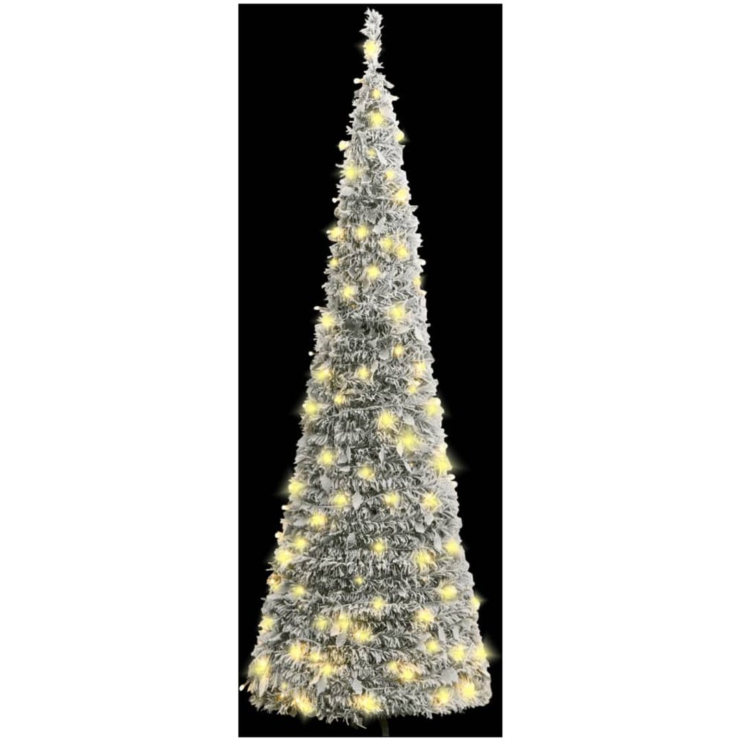 Plastgran pop-up med snö 200 LED vidaXL 210 cm – bild 2