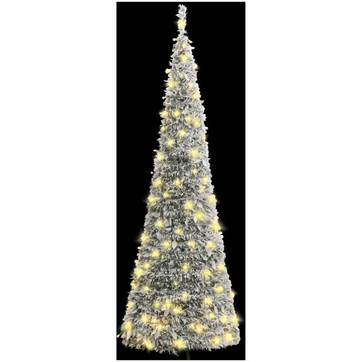 Plastgran pop-up med snö 200 LED vidaXL 210 cm – bild 2