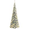 Plastgran pop-up med snö 200 LED vidaXL 210 cm – miniatyr 5
