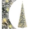 Plastgran pop-up med snö 200 LED vidaXL 210 cm – miniatyr 1