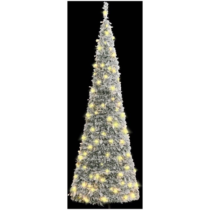 Plastgran pop-up med snö 50 LED vidaXL 120 cm – bild 2