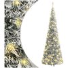 Plastgran pop-up med snö 50 LED vidaXL 120 cm – miniatyr 1