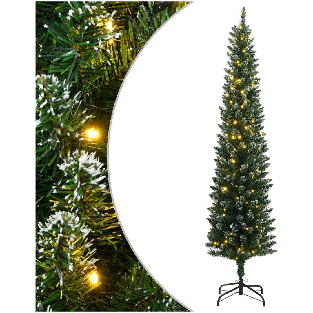 Plastgran smal 150 LEDs vidaXL 120 cm