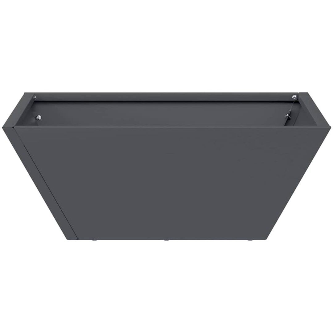 Plastkruka Antracit Plast Dekorativ planterare vidaXL 40 x 40 x 15 cm – bild 5