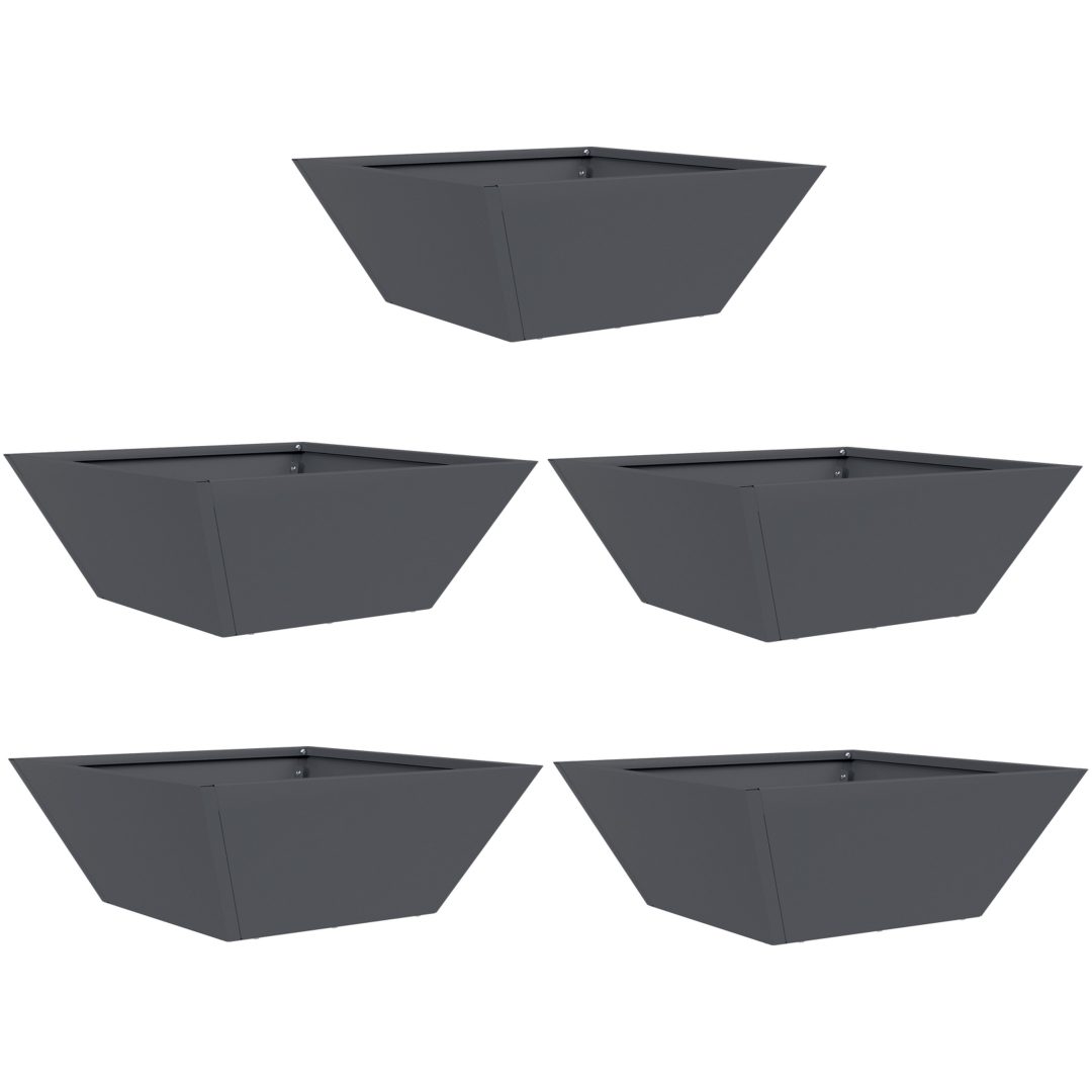 Plastkruka Set Antracit Plast vidaXL 40 x 40 x 15 cm – bild 2