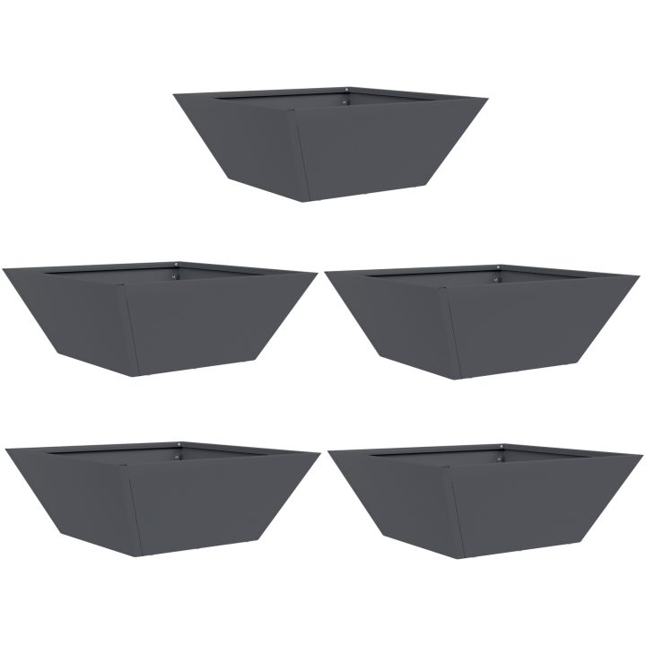 Plastkruka Set Antracit Plast vidaXL 40 x 40 x 15 cm – bild 2