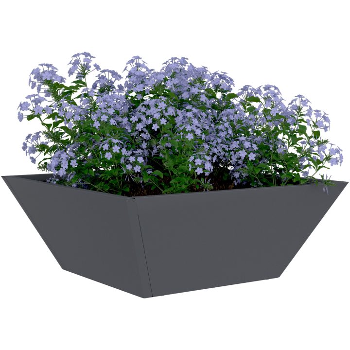 Plastkruka Set Antracit Plast vidaXL 40 x 40 x 15 cm – bild 3