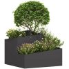 Plastkruka Svart Hållbar plast Medium Vattenresistent vidaXL 60 x 60 x 50 cm – miniatyr 3