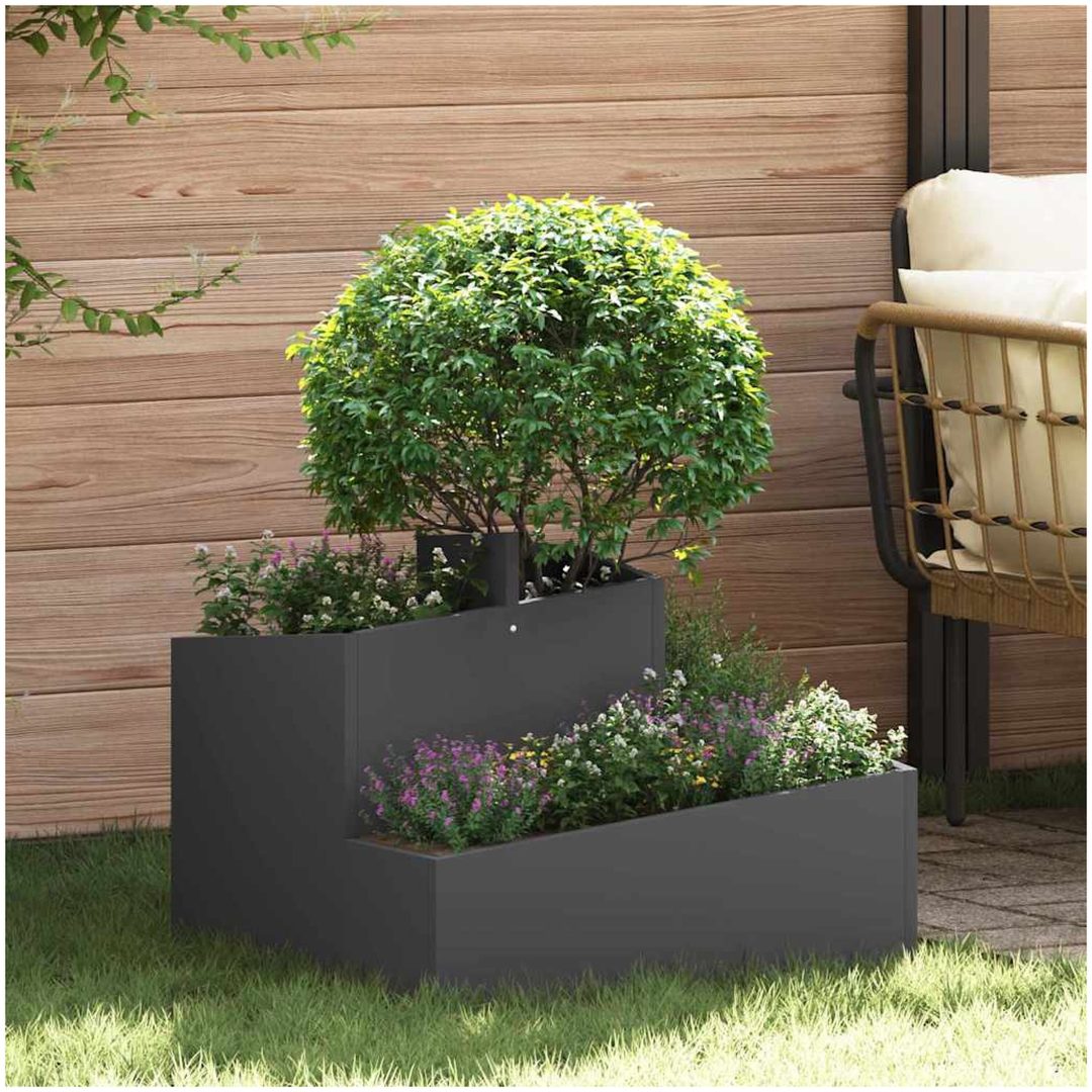 Plastkruka Svart Hållbar plast Medium Vattenresistent vidaXL 60 x 60 x 50 cm