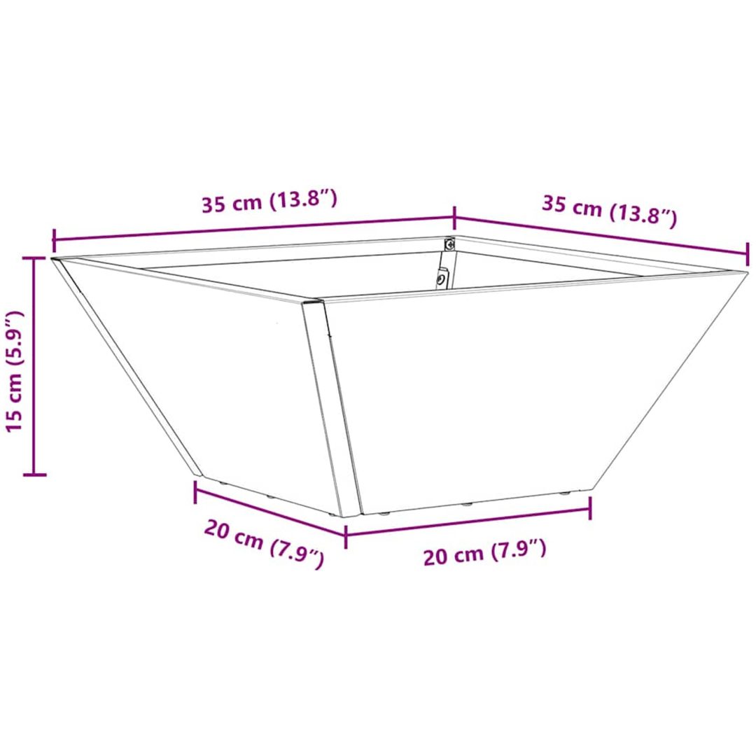 Plastkruka Vit Plast Dekorativa inslag vidaXL 35 x 35 x 15 cm – bild 12