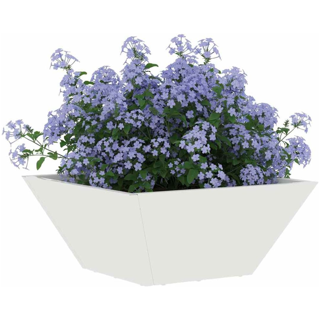 Plastkruka Vit Plast Dekorativa inslag vidaXL 35 x 35 x 15 cm – bild 3