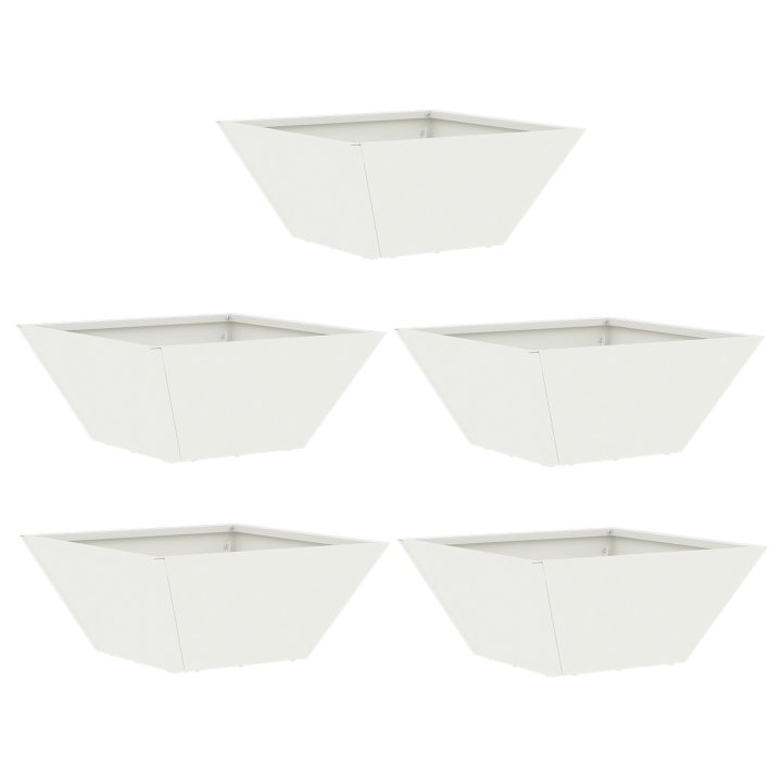 Plastkrukset Vit Plast Vit Plastkruka Fyrkantig vidaXL 35 x 35 x 15 cm – bild 2