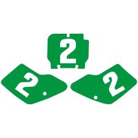 Plate Stickers Green Kawasaki KX125/250 Tecnosel