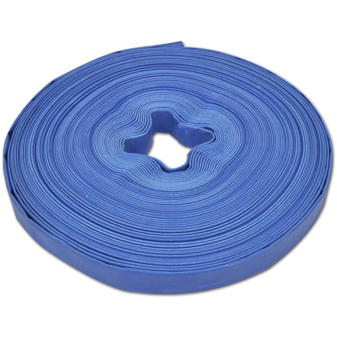 Platt slang 50 m 1" PVC vattenleverans vidaXL 25 mm/50 m