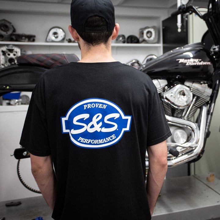 Pocket T-Shirt Svart S&S Cycle Small – bild 3