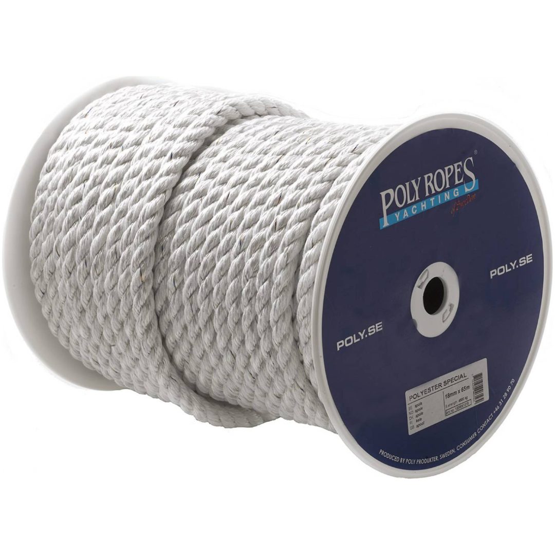 Polyesterulltågvirke Special Vit POLY TÅGVIRKE POLYESTER 6MM HALVSPO