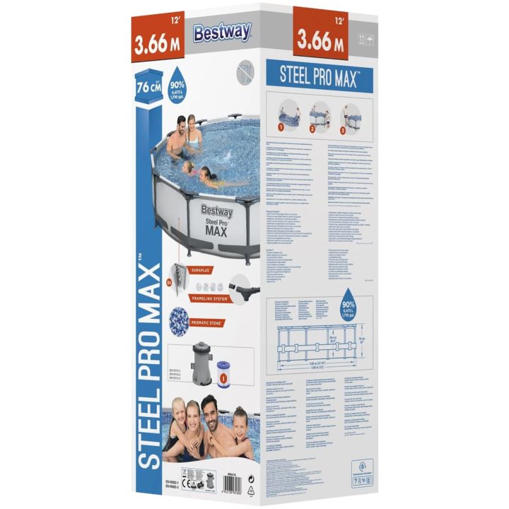 Pool med stålram Steel Pro MAX med tillbehör 366x76 cm Bestway – bild 5