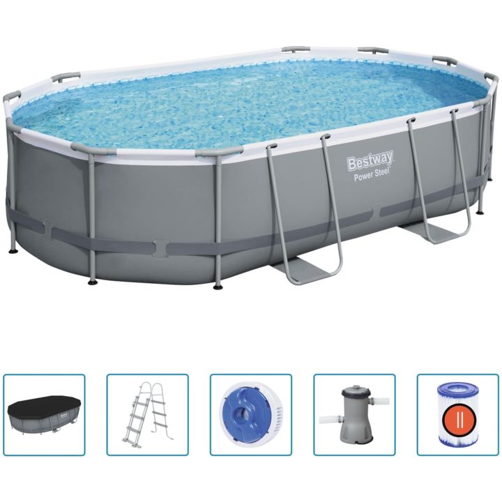 Pool Power Steel med tillbehör oval 488x305x107 cm Bestway – bild 2