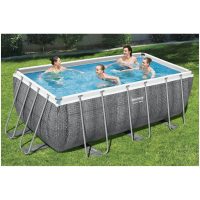 Pool Power Steel rektangulär 412x201x122 cm Bestway