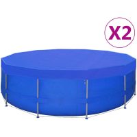Poolöverdrag 2 st PE runt 90 g/m² vidaXL