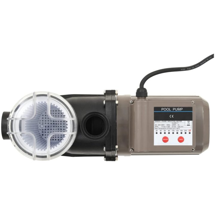 Poolpump med timer svart 0,25 HK 8000 L/tim vidaXL – bild 4