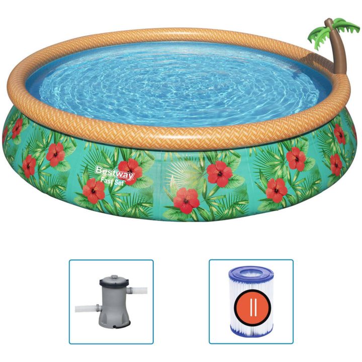 Poolset Fast Set Inflatable Paradise Palms 457x84 cm Bestway – bild 2