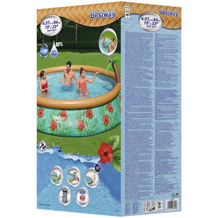 Poolset Fast Set Inflatable Paradise Palms 457x84 cm Bestway – bild 5