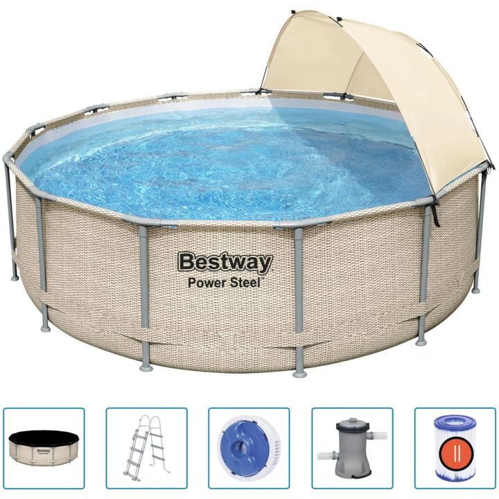 Poolset Power Steel med tak 396x107 cm Bestway – bild 2