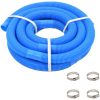 Poolslang med klämmor 38 mm 6 m blå vidaXL 38 mm/6 m with clamps – miniatyr 1