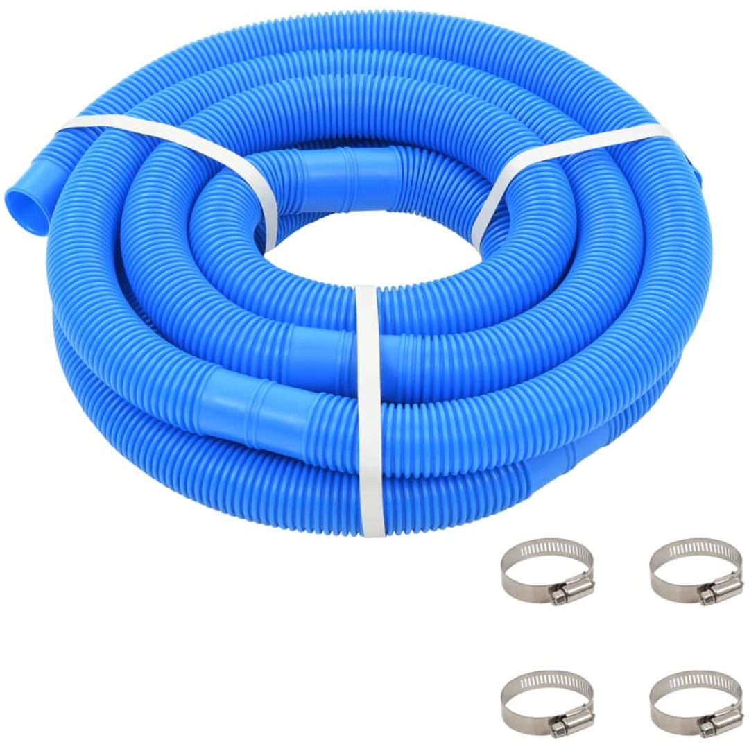 Poolslang med klämmor 38 mm 6 m blå vidaXL 38 mm/6 m with clamps