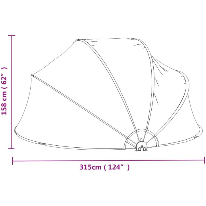 Pooltak runt PVC vidaXL 315 x 158 cm – bild 9