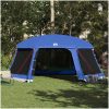 Pooltält med avtagbara gylf- och nätväggar azurblå vidaXL 618 x 532 cm – miniatyr 4