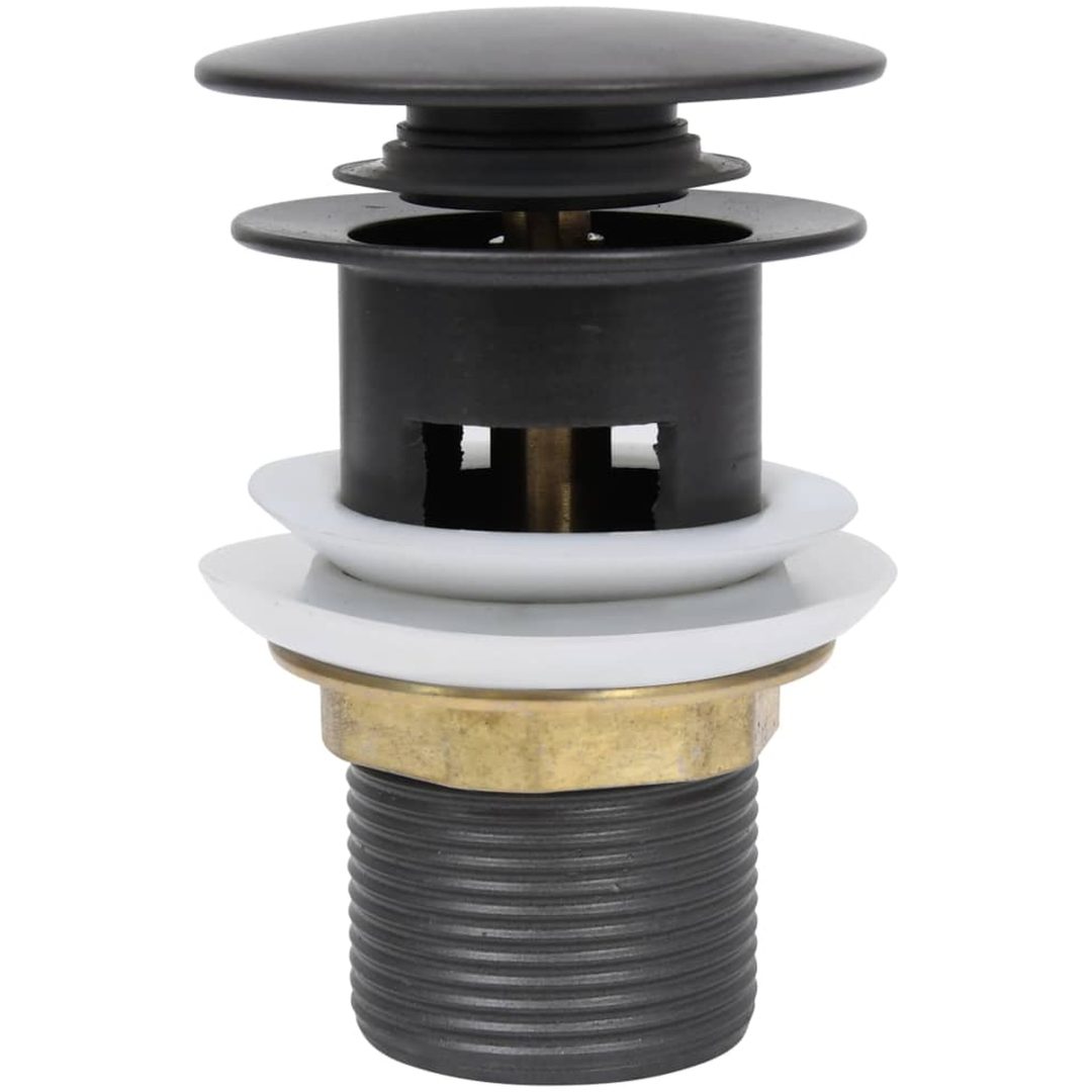 Pop-up bottenventil med överflödesfunktion grå 6,4x6,4x9,1 cm vidaXL – bild 2
