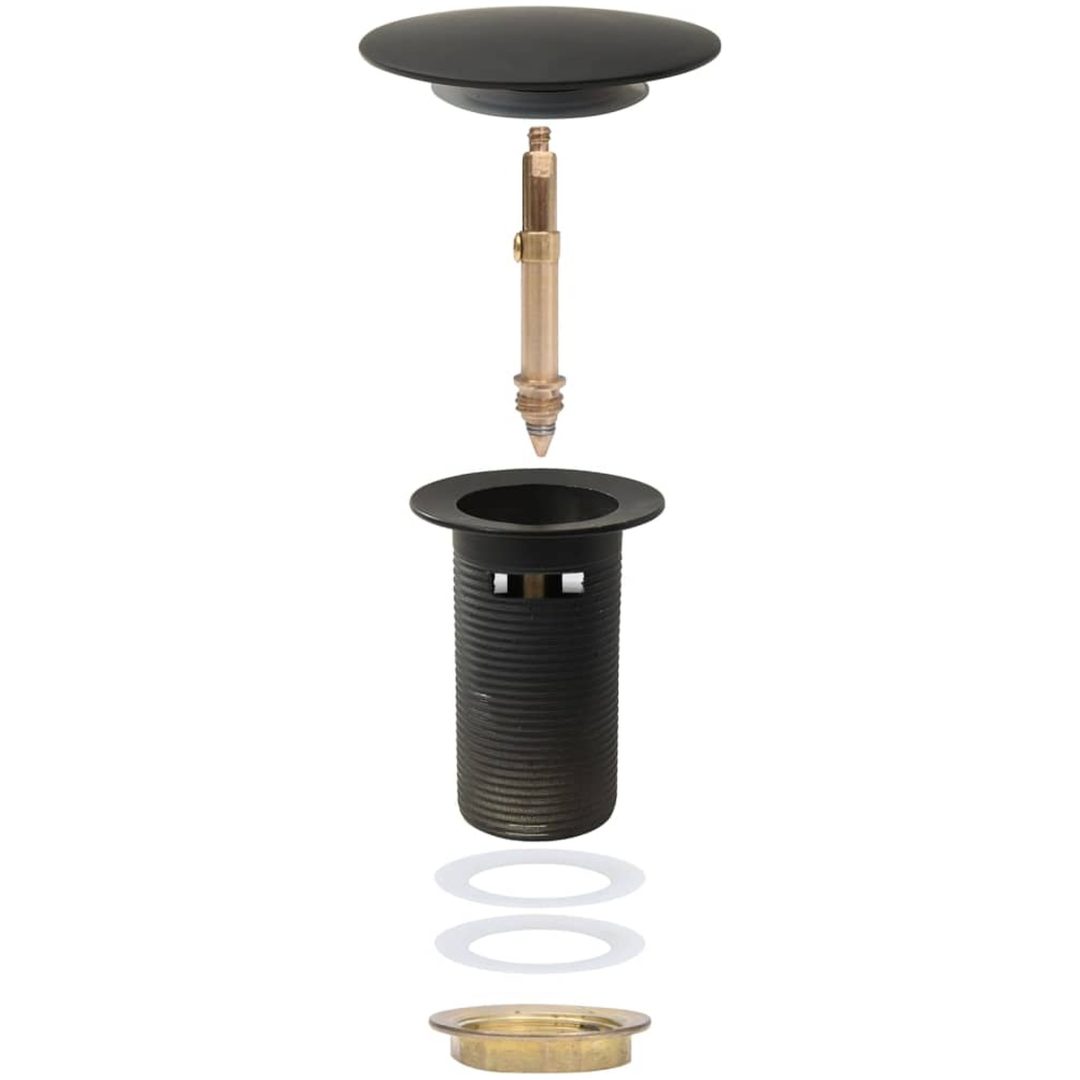 Pop-up bottenventil med överflödesfunktion grå 6,4x6,4x9,1 cm vidaXL – bild 4