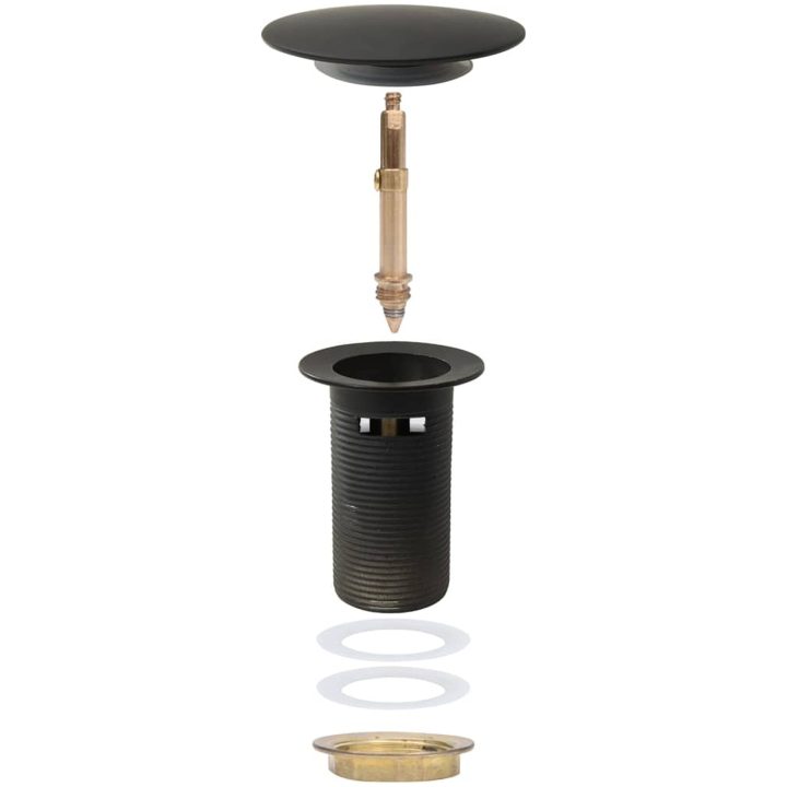 Pop-up bottenventil med överflödesfunktion grå 6,4x6,4x9,1 cm vidaXL – bild 4
